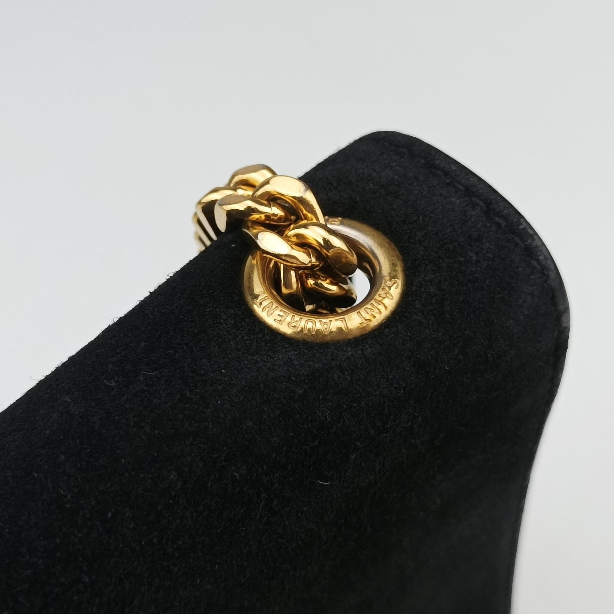 Vintage Yves Saint Laurent KATE Black Suede 354119 shoulderbag | stylenewstar