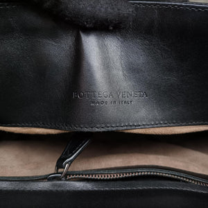 Pre-owned Bottega Veneta Intrecciato Black lambskin  shoulderbag | stylenewstar