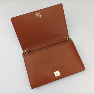 Pre-owned Fendi Roma Logo woc Brown Leather 8BS006 shoulderbag | stylenewstar