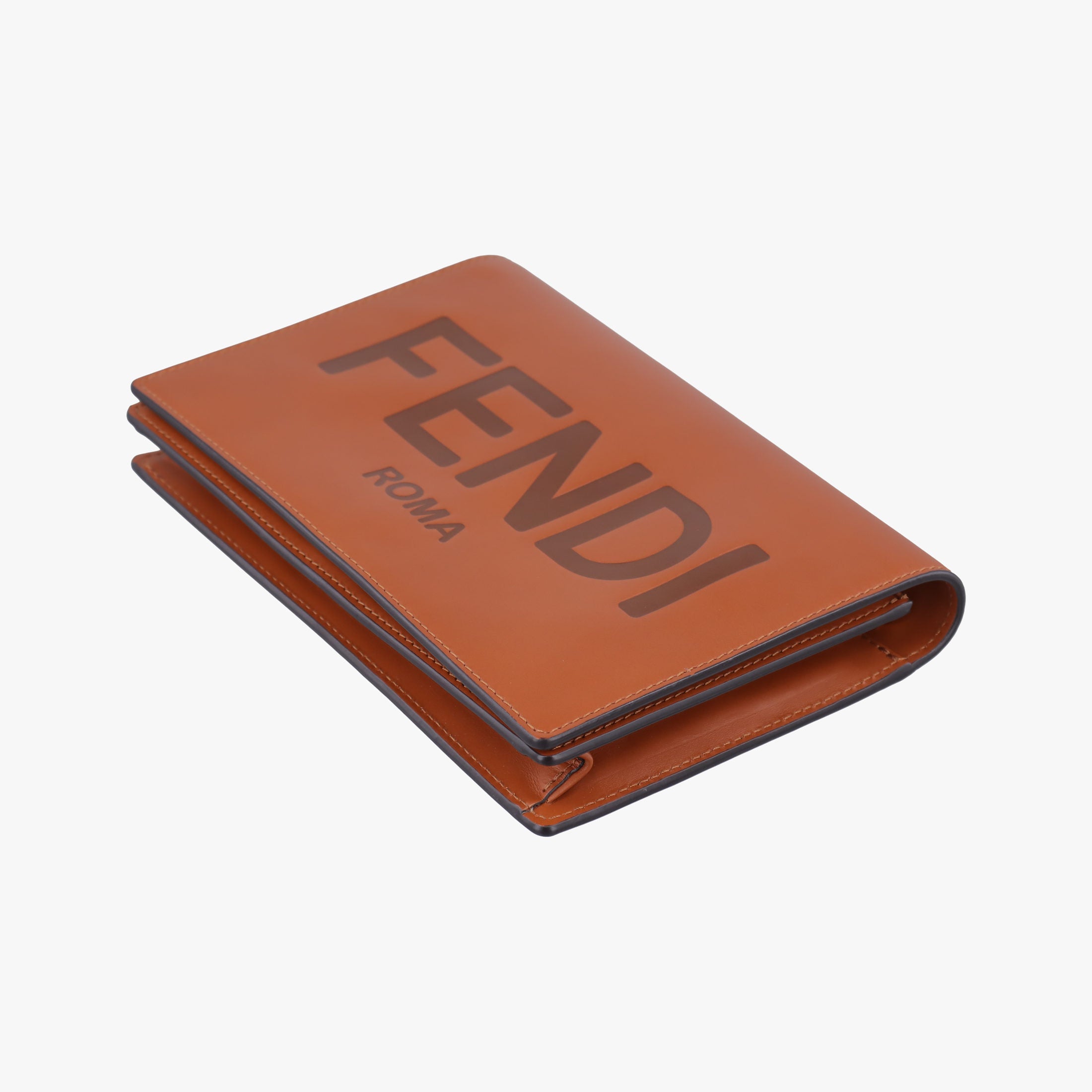 Pre-owned Fendi Roma Logo woc Brown Leather 8BS006 shoulderbag | stylenewstar