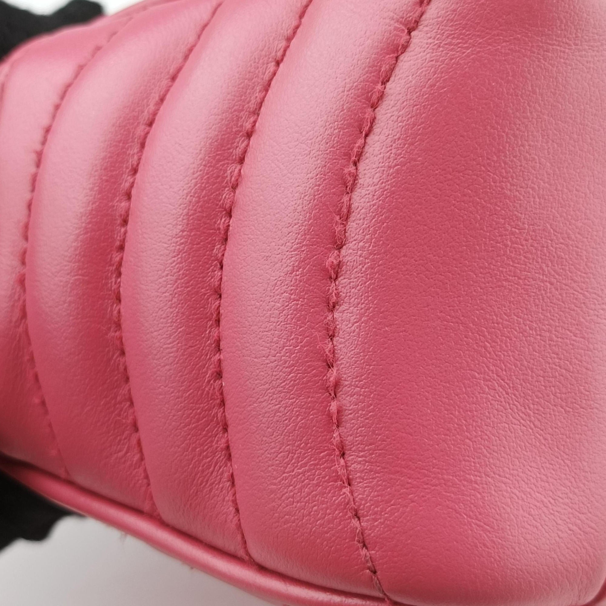 Pre-owned Prada Diagramme Pink leather 1BH084 shoulderbag | stylenewstar