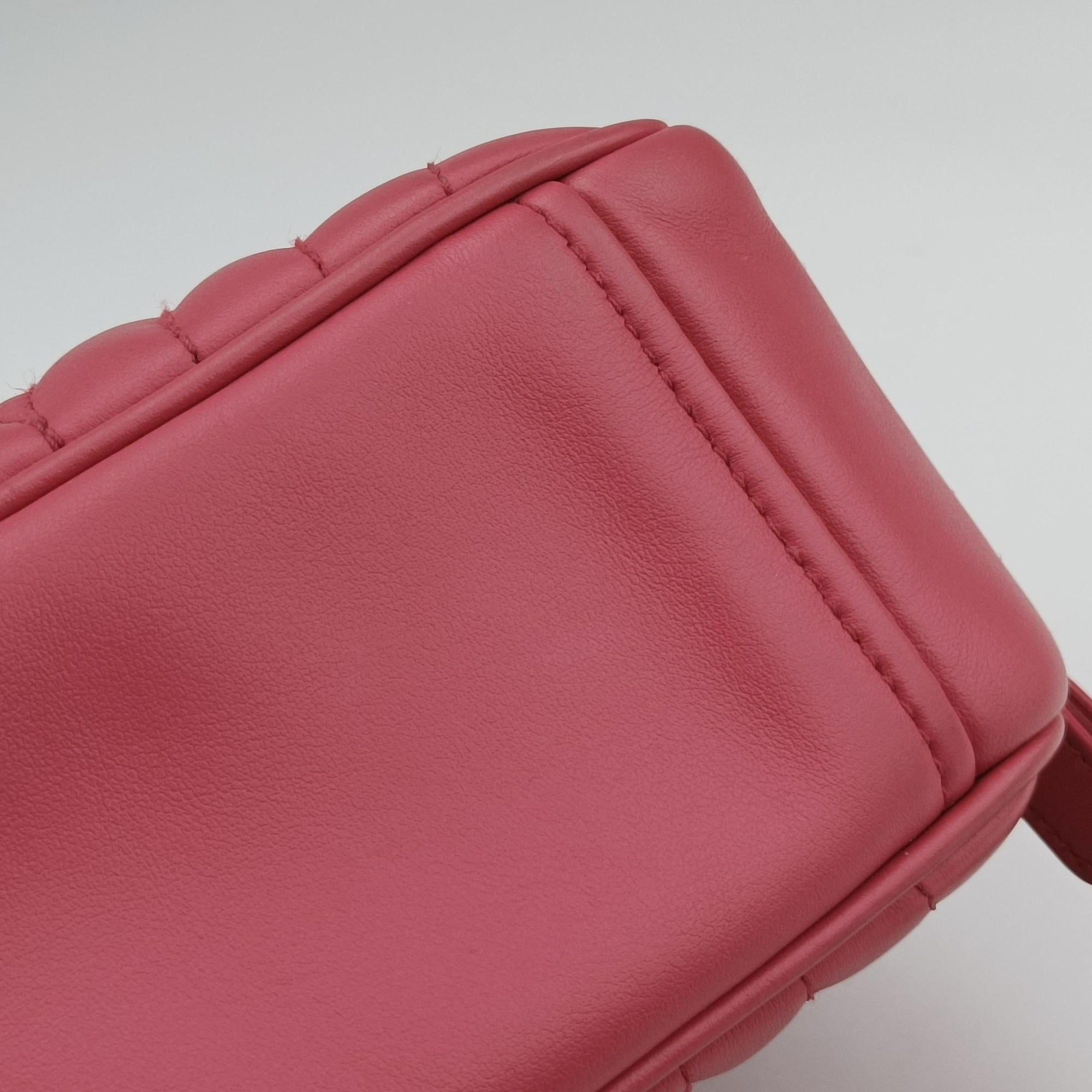 Pre-owned Prada Diagramme Pink leather 1BH084 shoulderbag | stylenewstar