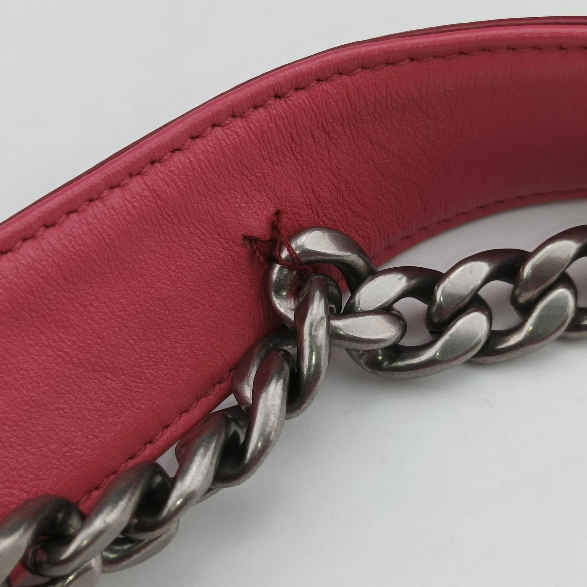 Pre-owned Prada Diagramme Pink leather 1BH084 shoulderbag | stylenewstar