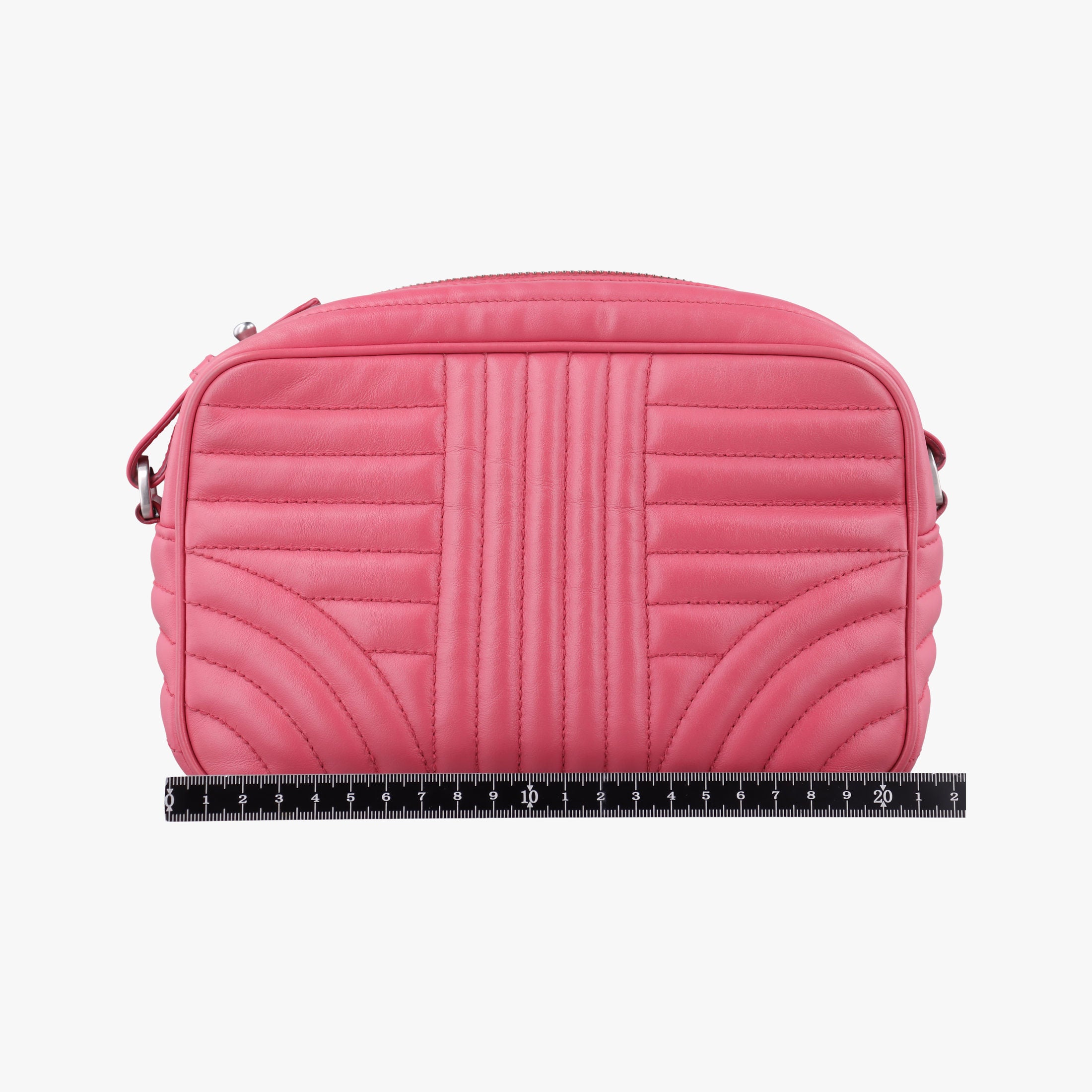 Pre-owned Prada Diagramme Pink leather 1BH084 shoulderbag | stylenewstar