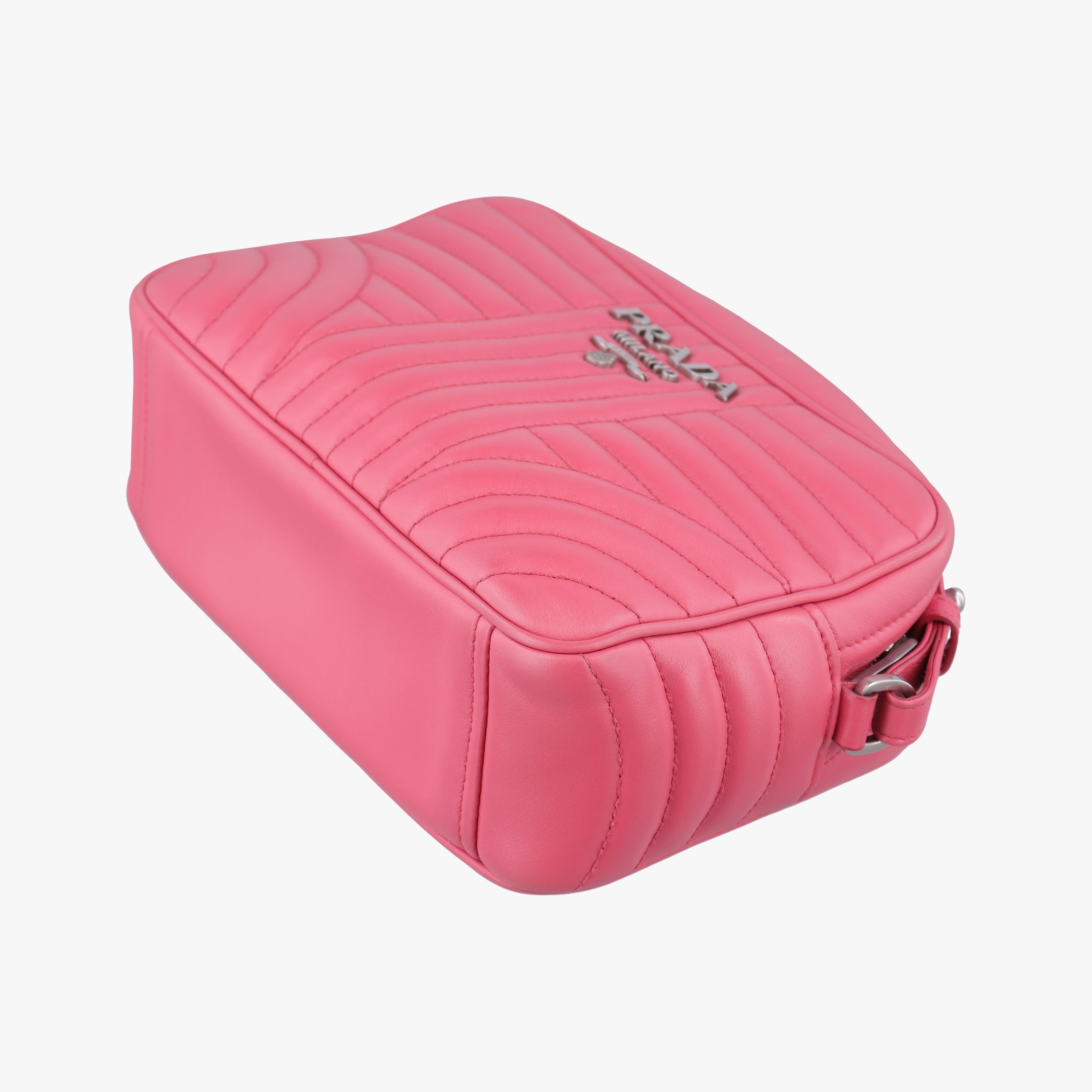 Pre-owned Prada Diagramme Pink leather 1BH084 shoulderbag | stylenewstar