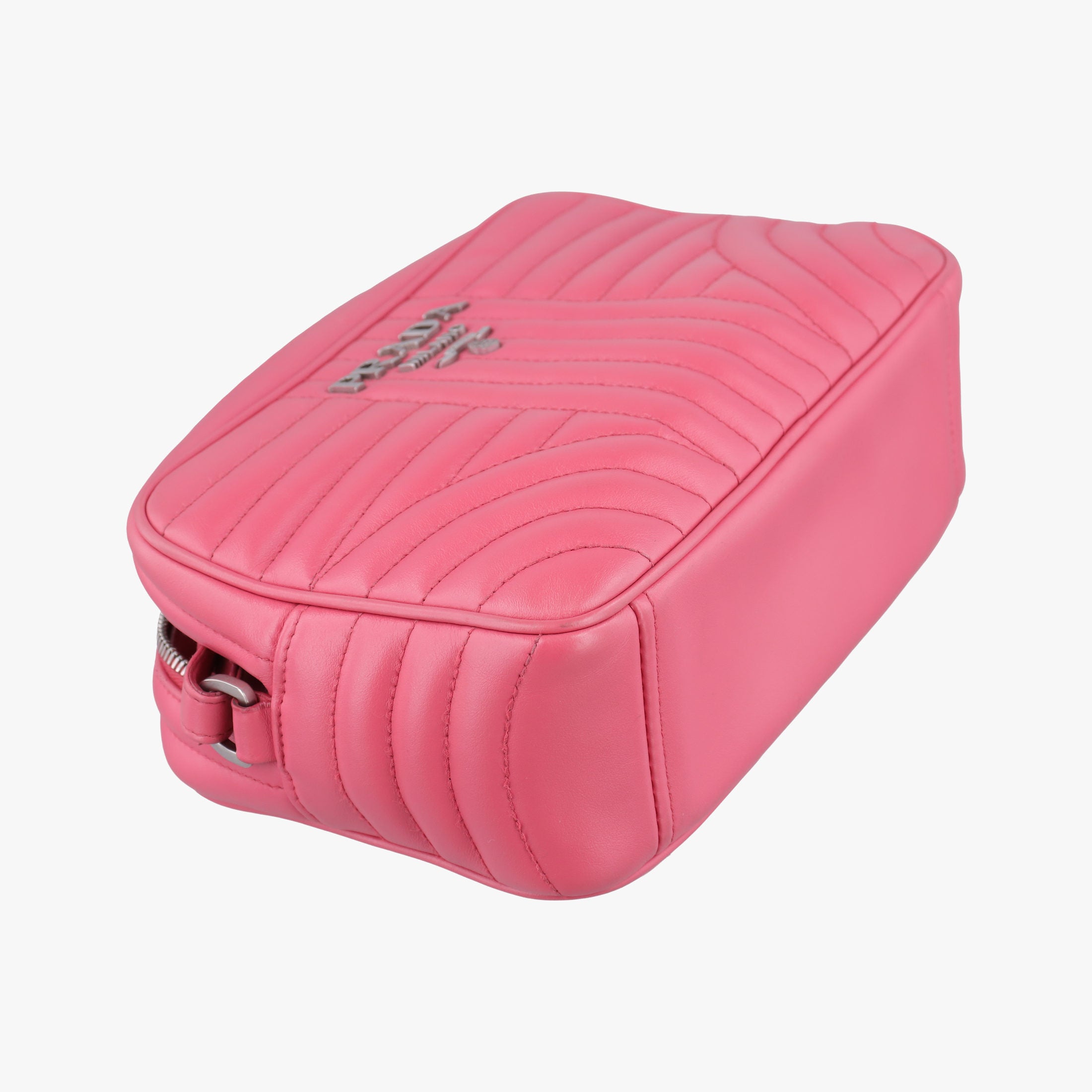 Pre-owned Prada Diagramme Pink leather 1BH084 shoulderbag | stylenewstar