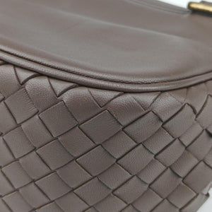 Pre-owned Bottega Veneta Luna Intrecciato Brown lambskin  shoulderbag | stylenewstar