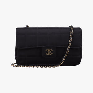 Secondhand Chanel Flap bag Black Satin fabric A16780 shoulderbag | stylenewstar