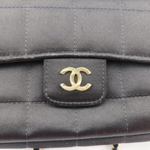 Secondhand Chanel Flap bag Black Satin fabric A16780 shoulderbag | stylenewstar