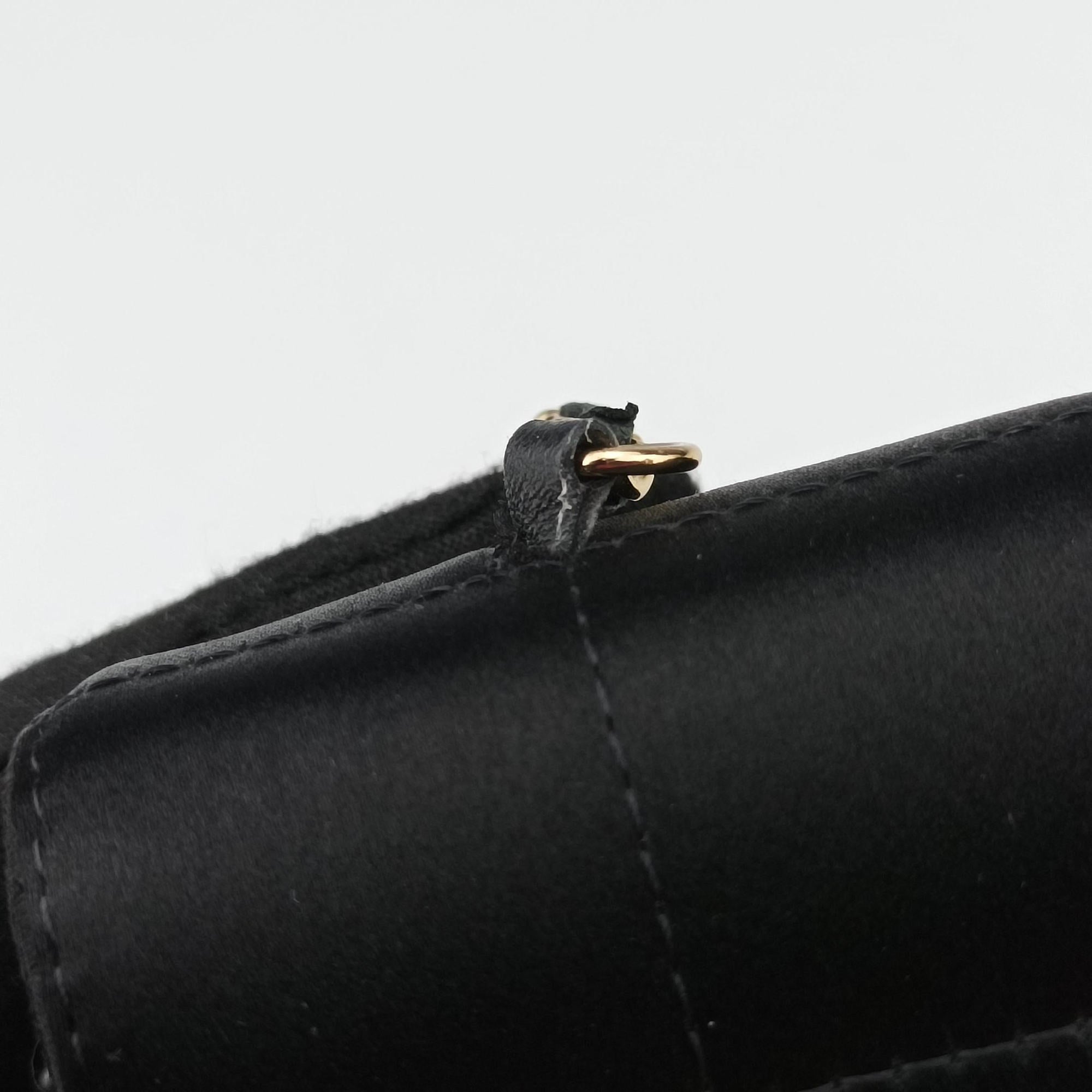 Secondhand Chanel Flap bag Black Satin fabric A16780 shoulderbag | stylenewstar