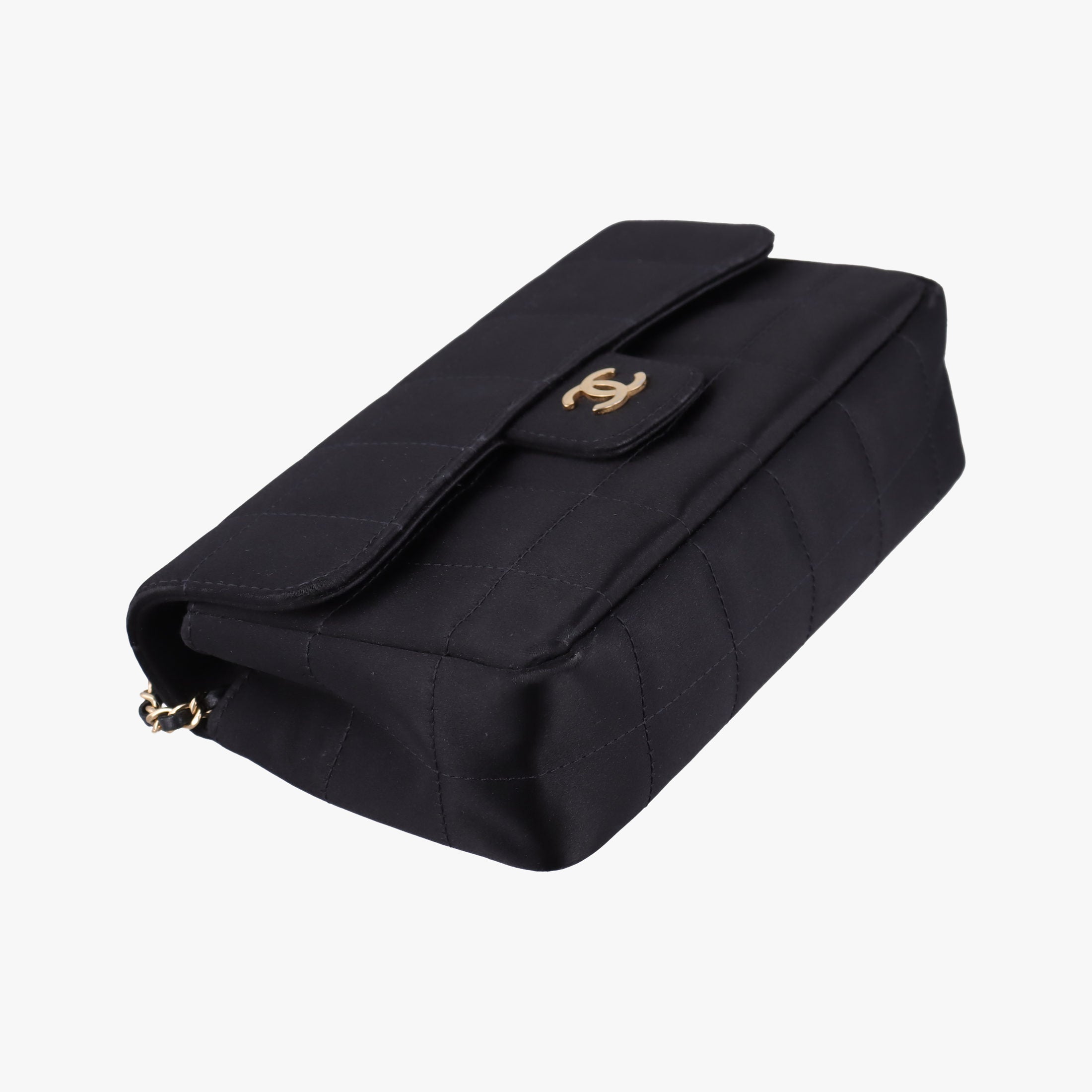 Secondhand Chanel Flap bag Black Satin fabric A16780 shoulderbag | stylenewstar
