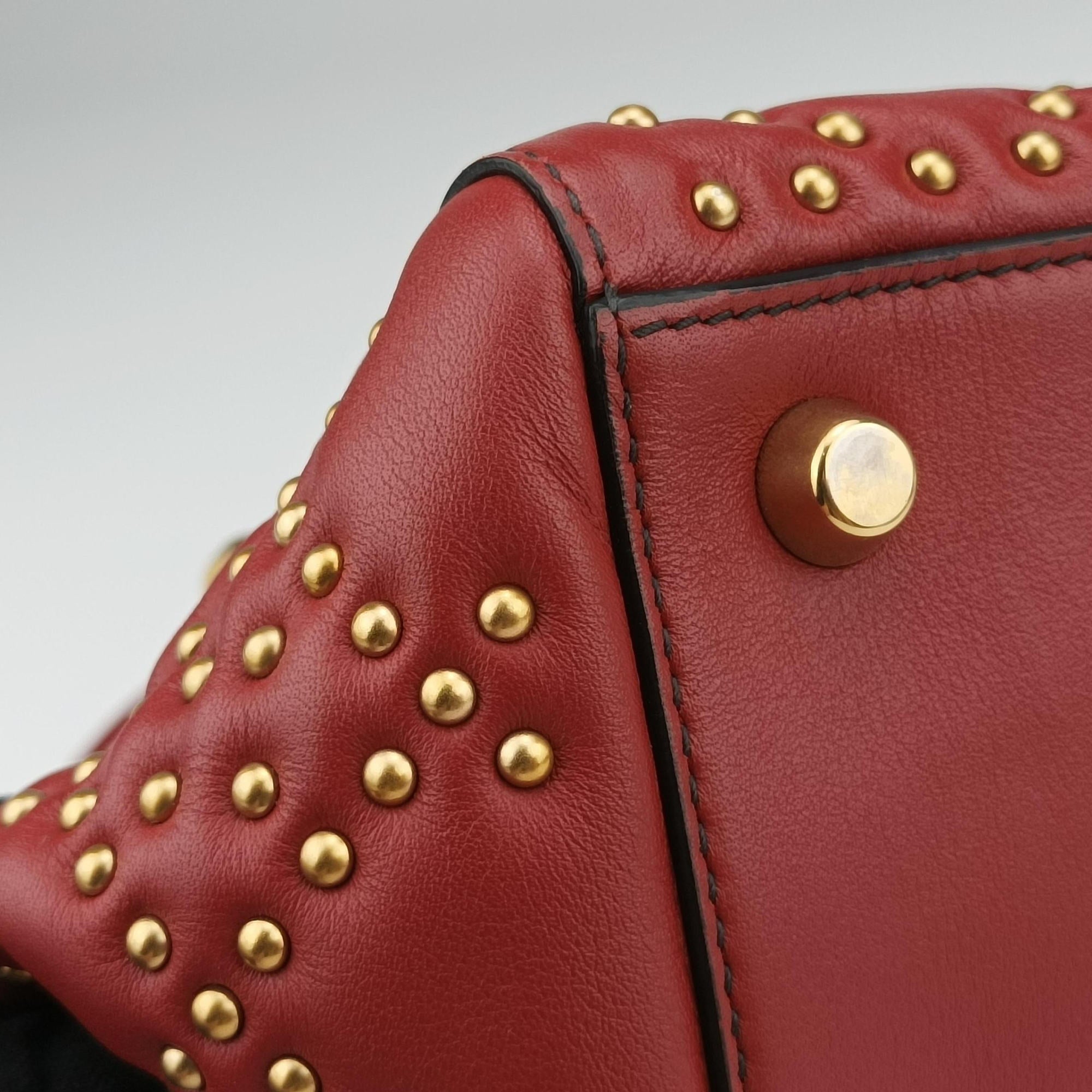 Pre-owned Christian Dior Lady Dior Red Leather  handbag | stylenewstar