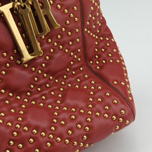 Pre-owned Christian Dior Lady Dior Red Leather  handbag | stylenewstar