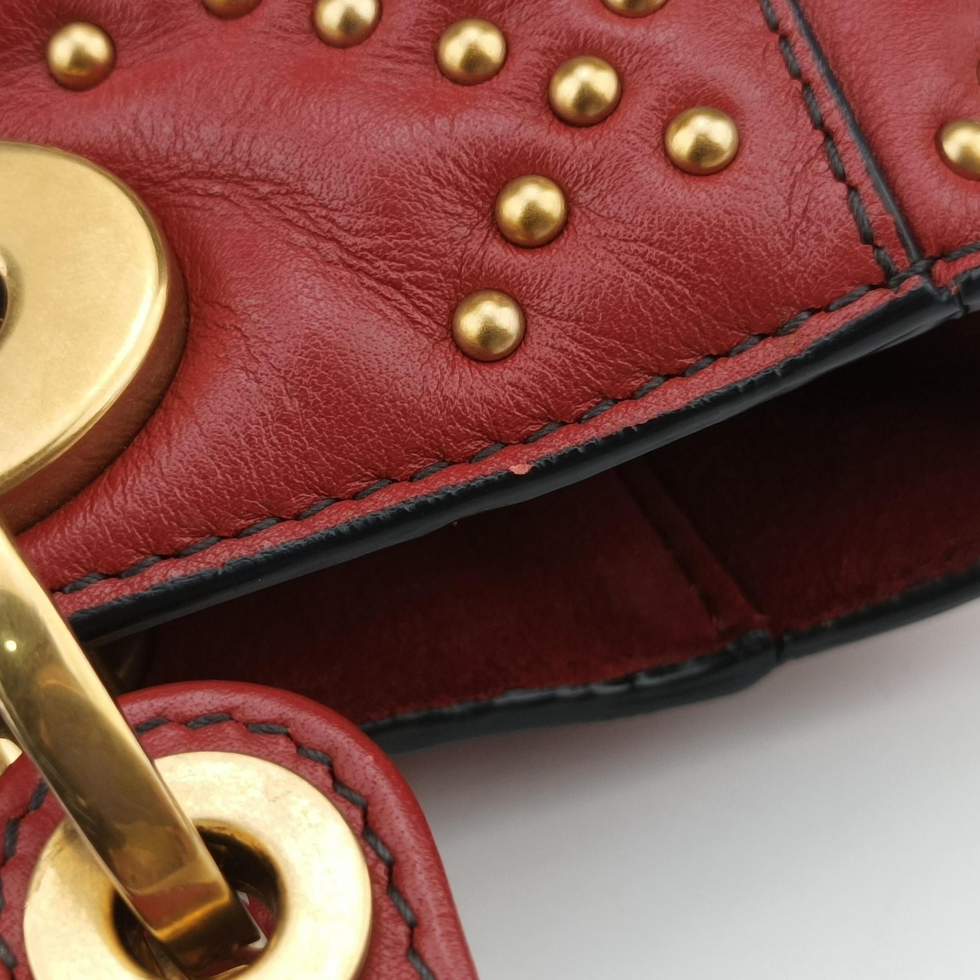 Pre-owned Christian Dior Lady Dior Red Leather  handbag | stylenewstar
