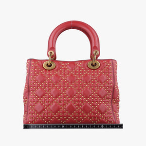 Pre-owned Christian Dior Lady Dior Red Leather  handbag | stylenewstar