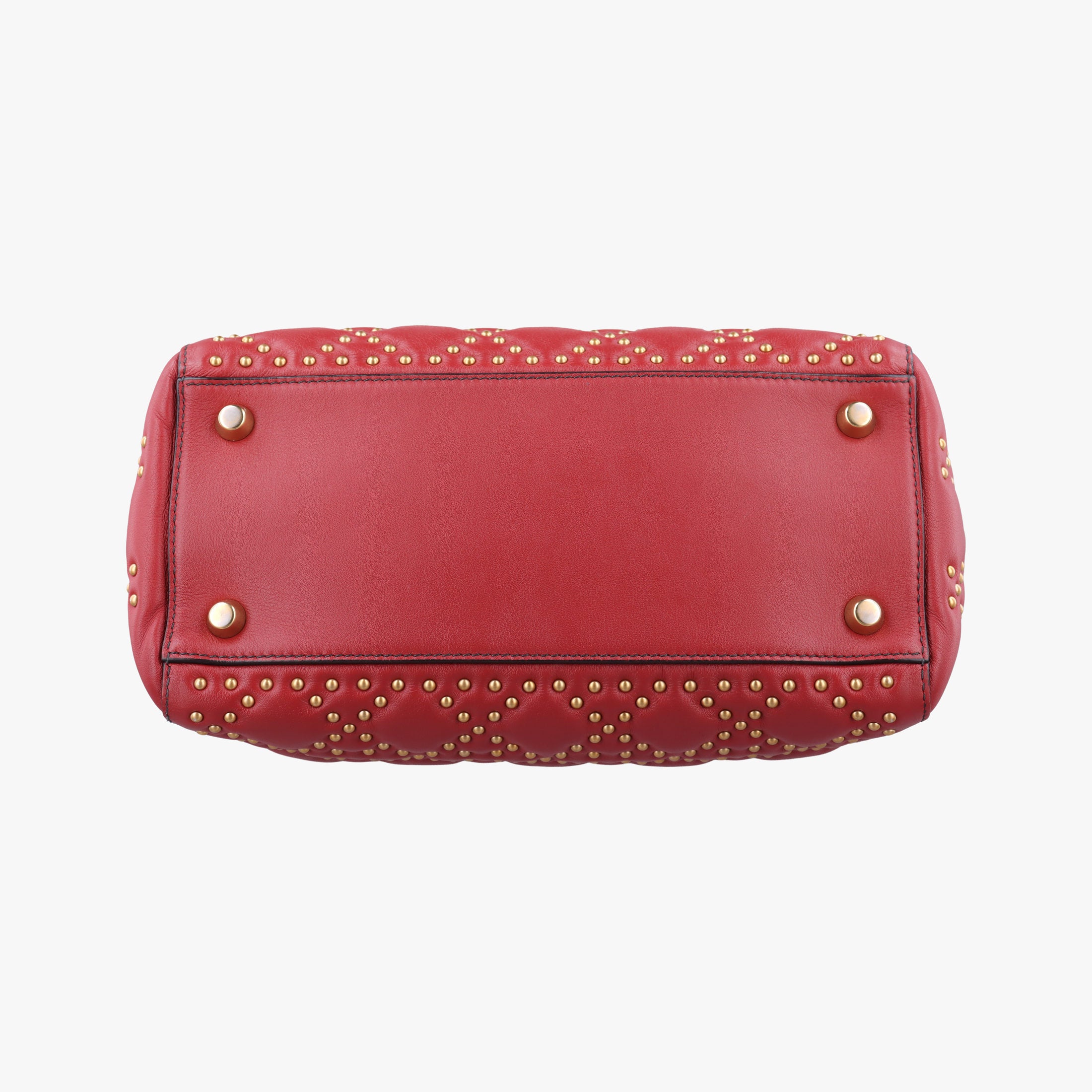 Pre-owned Christian Dior Lady Dior Red Leather  handbag | stylenewstar