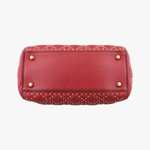 Pre-owned Christian Dior Lady Dior Red Leather  handbag | stylenewstar