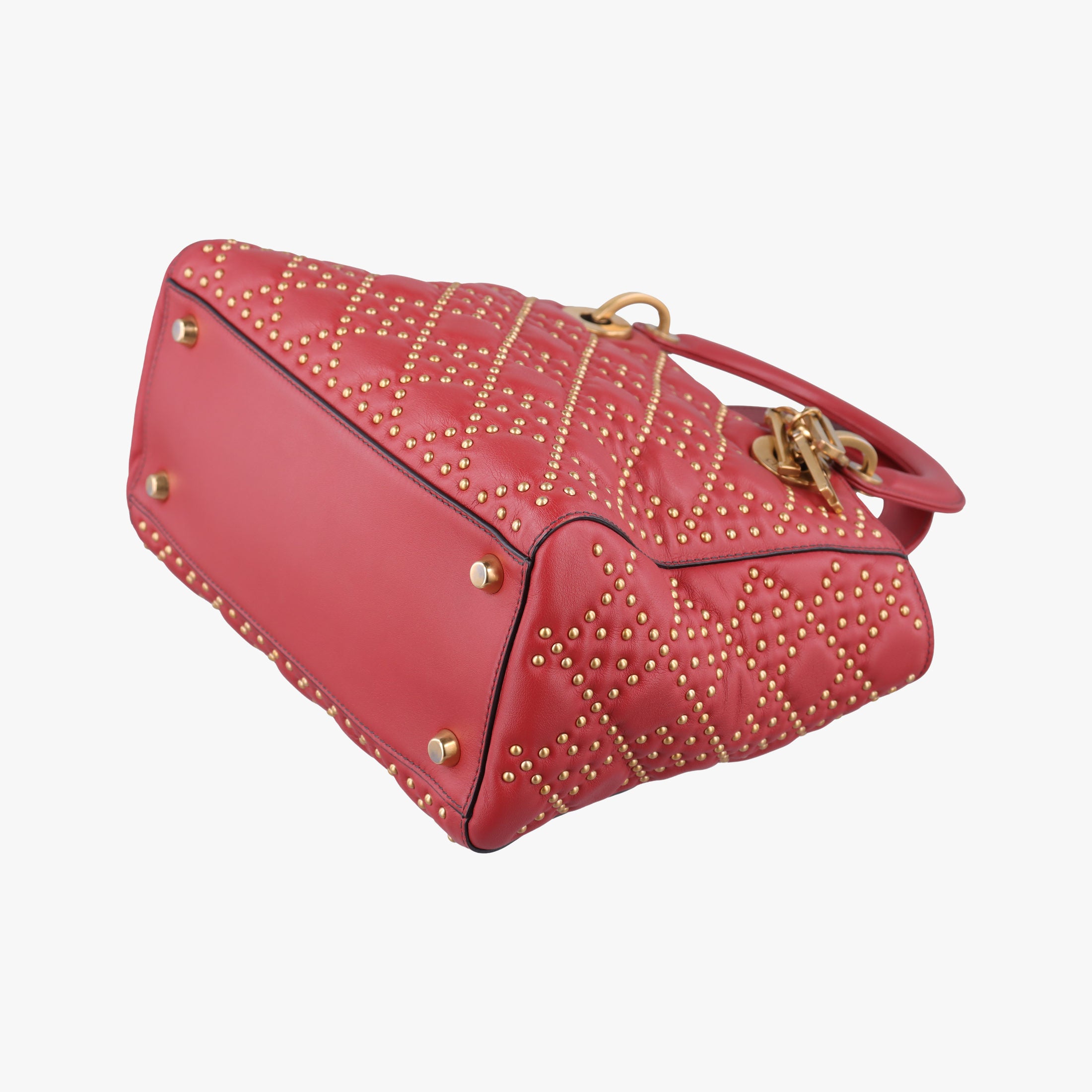 Pre-owned Christian Dior Lady Dior Red Leather  handbag | stylenewstar