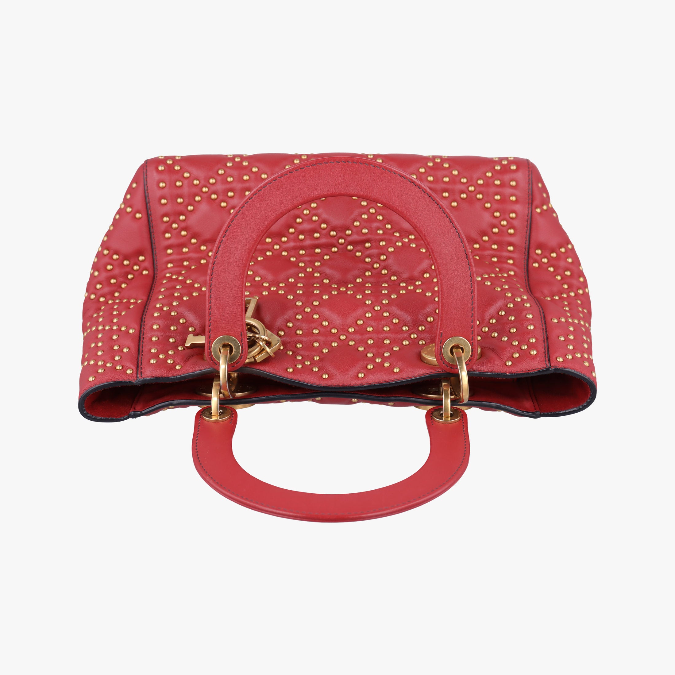 Pre-owned Christian Dior Lady Dior Red Leather  handbag | stylenewstar