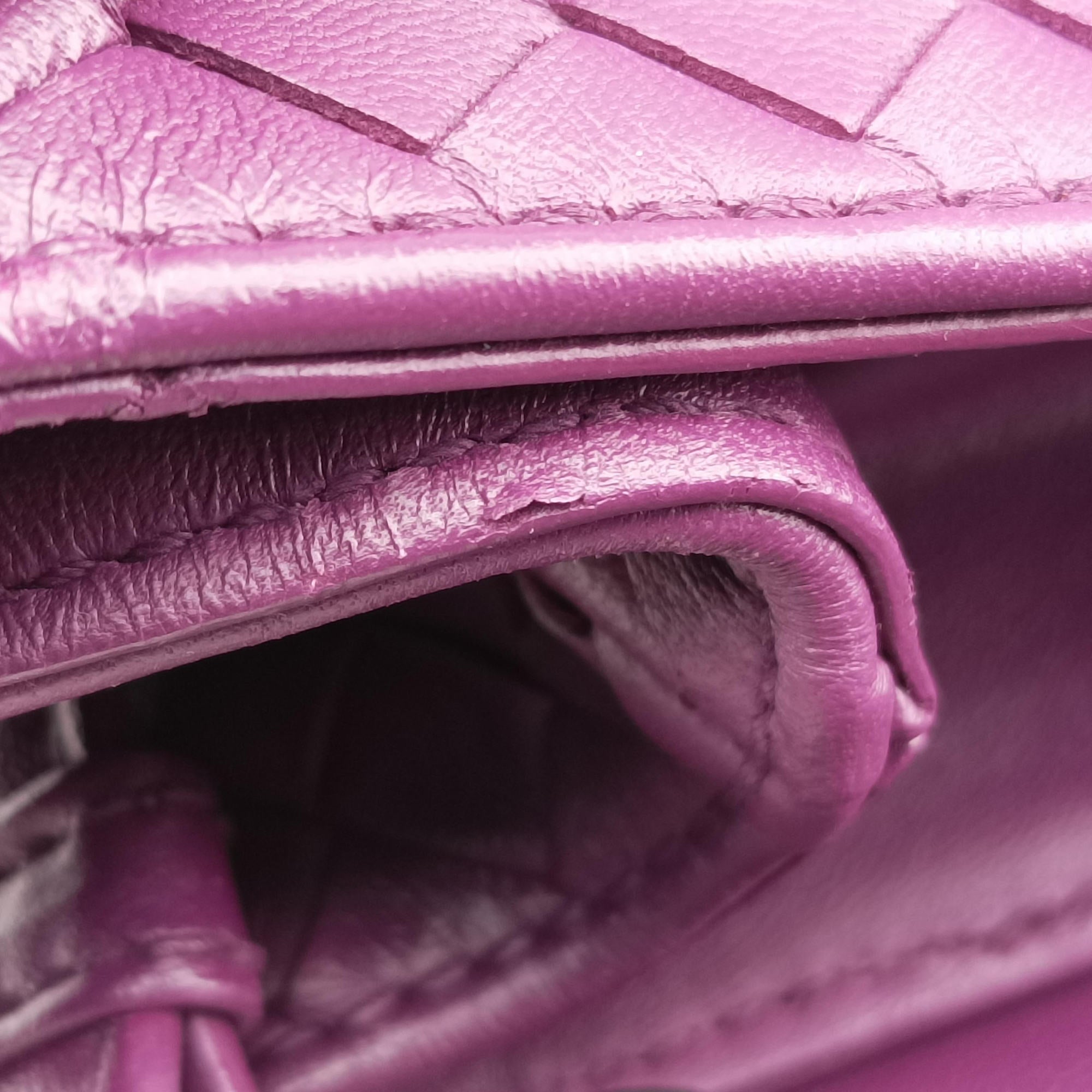 Vintage Bottega Veneta Intrecciato Purple lambskin  shoulderbag | stylenewstar