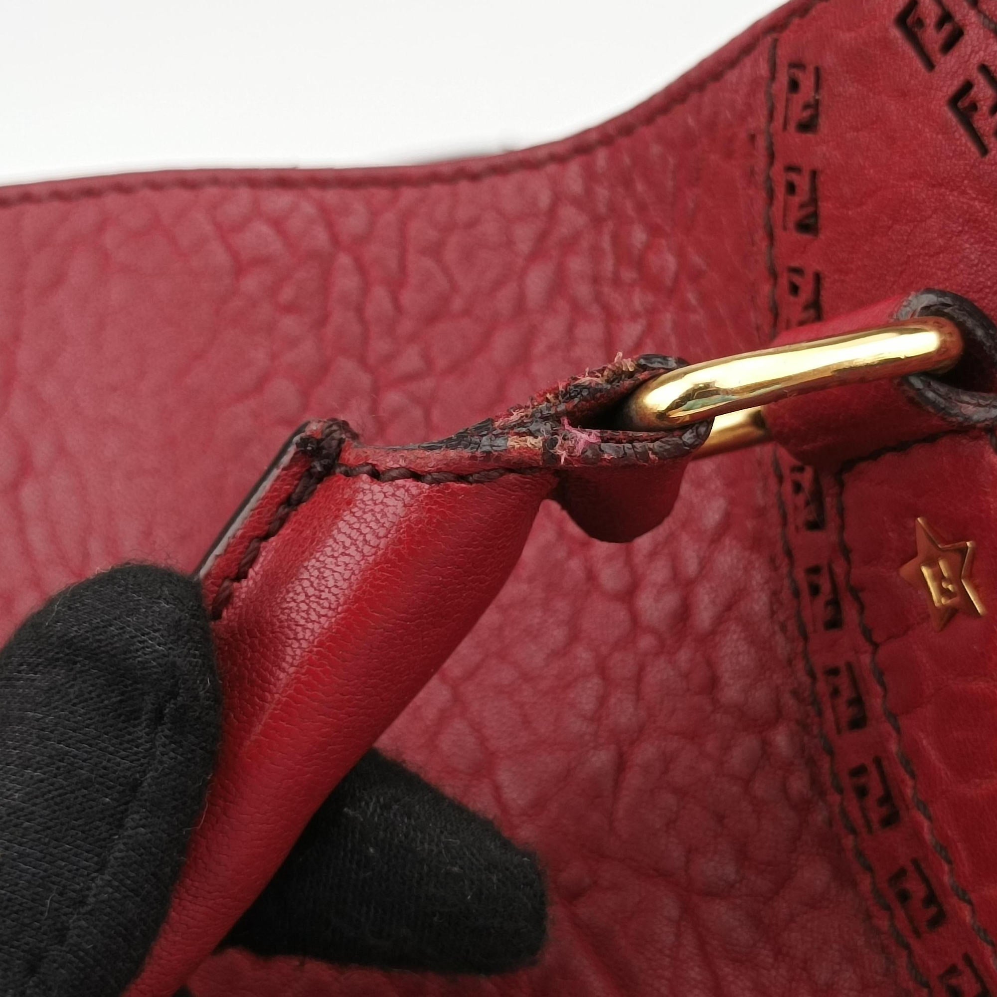 Pre-owned Fendi Etniko Red Leather 8BN162 handbag | stylenewstar