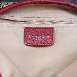 Pre-owned Christian Dior Street Chic Messenger Red × Brown Jacquard Canvas×Leather  shoulderbag | stylenewstar