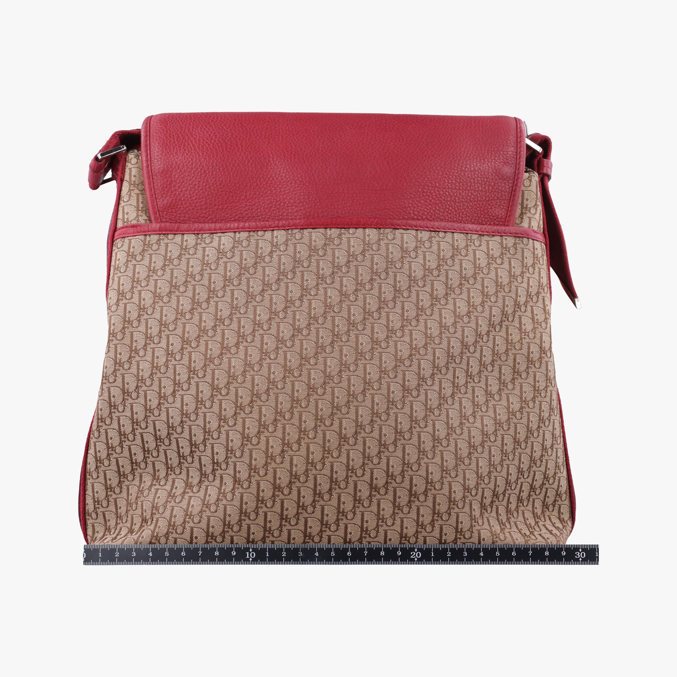 Pre-owned Christian Dior Street Chic Messenger Red × Brown Jacquard Canvas×Leather  shoulderbag | stylenewstar