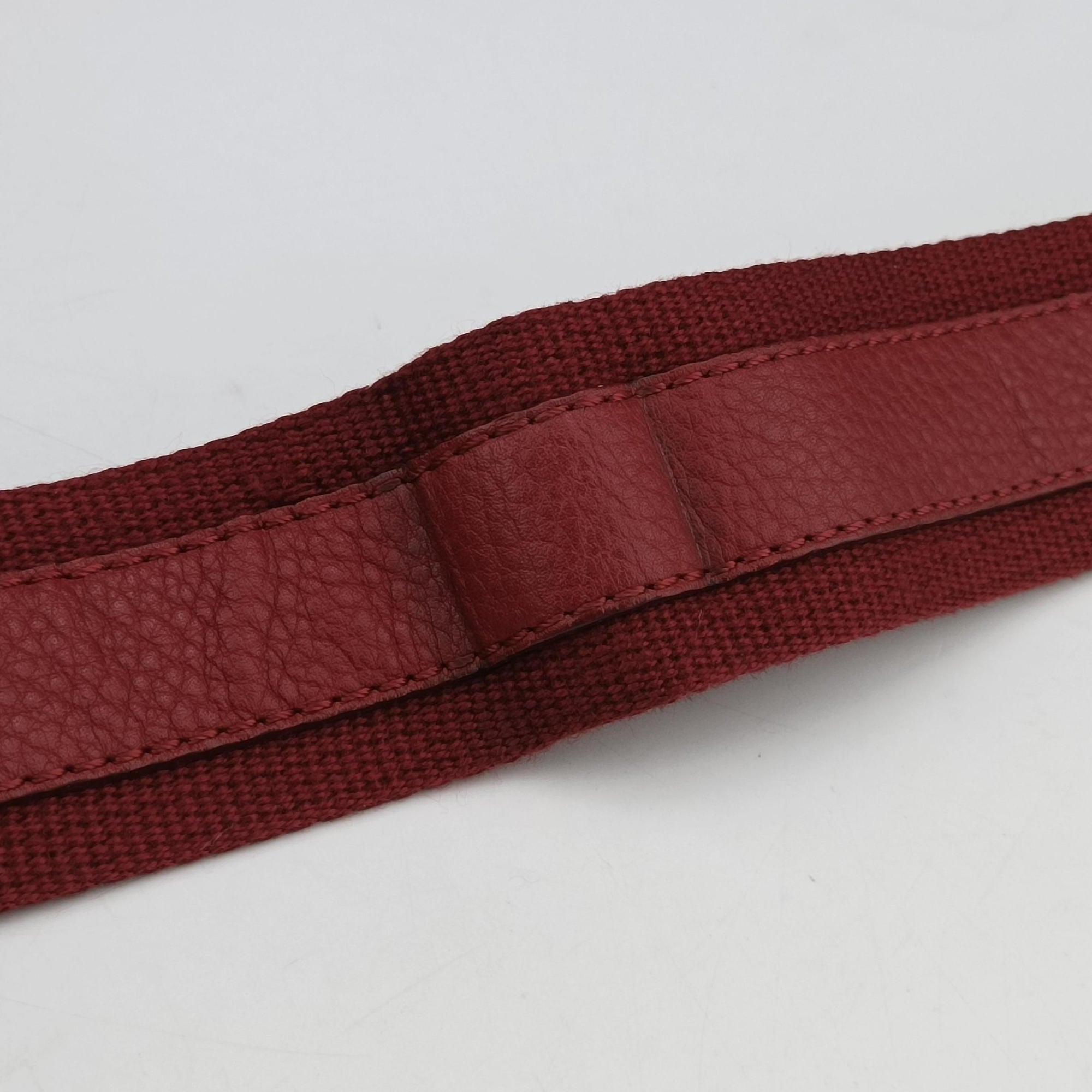 Pre-owned Christian Dior Street Chic Messenger Red × Brown Jacquard Canvas×Leather  shoulderbag | stylenewstar