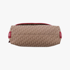 Pre-owned Christian Dior Street Chic Messenger Red × Brown Jacquard Canvas×Leather  shoulderbag | stylenewstar