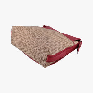 Pre-owned Christian Dior Street Chic Messenger Red × Brown Jacquard Canvas×Leather  shoulderbag | stylenewstar