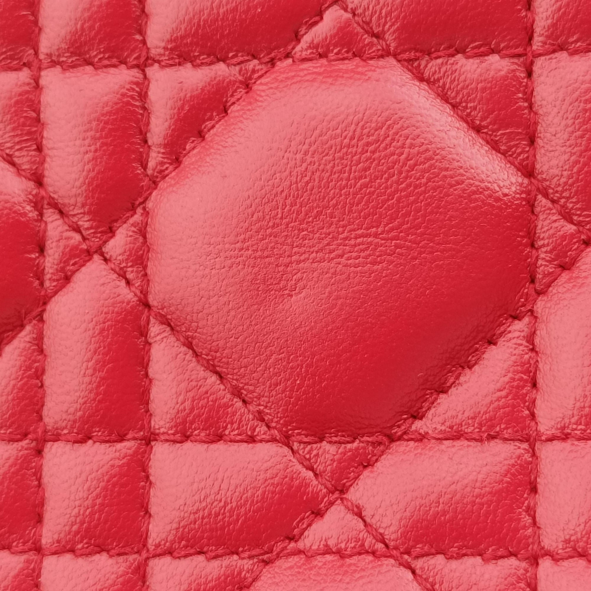 Pre-owned Christian Dior Lady Dior Red lambskin  shoulderbag | stylenewstar