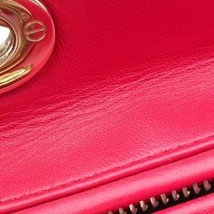 Pre-owned Christian Dior Lady Dior Red lambskin  shoulderbag | stylenewstar