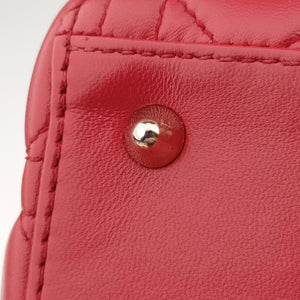 Pre-owned Christian Dior Lady Dior Red lambskin  shoulderbag | stylenewstar