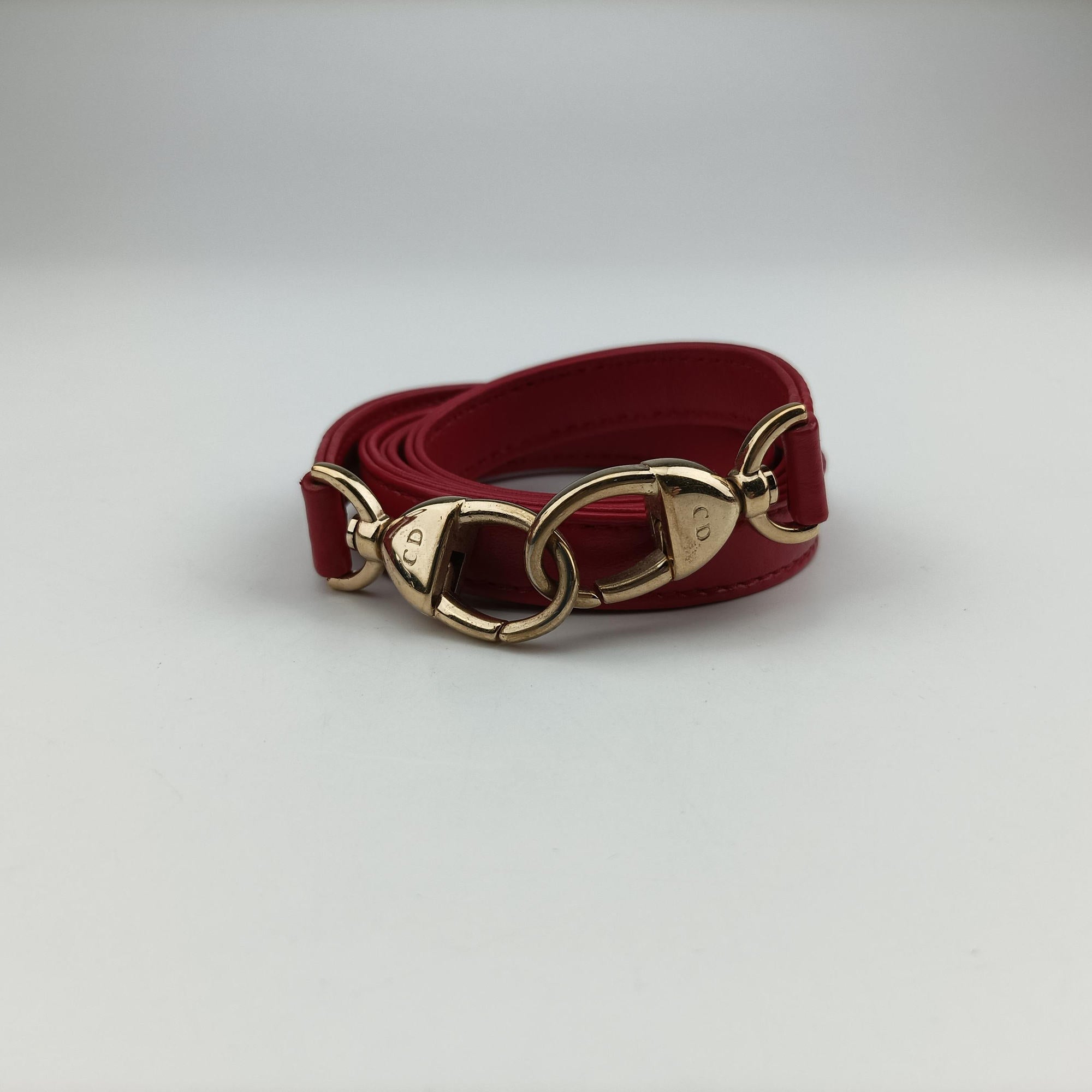 Pre-owned Christian Dior Lady Dior Red lambskin  shoulderbag | stylenewstar