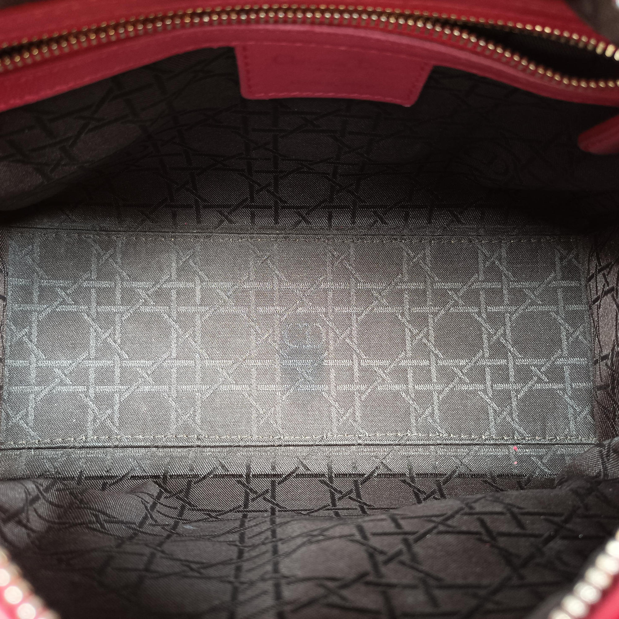 Pre-owned Christian Dior Lady Dior Red lambskin  shoulderbag | stylenewstar