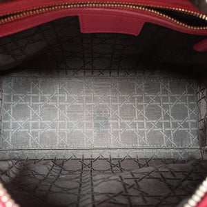 Pre-owned Christian Dior Lady Dior Red lambskin  shoulderbag | stylenewstar