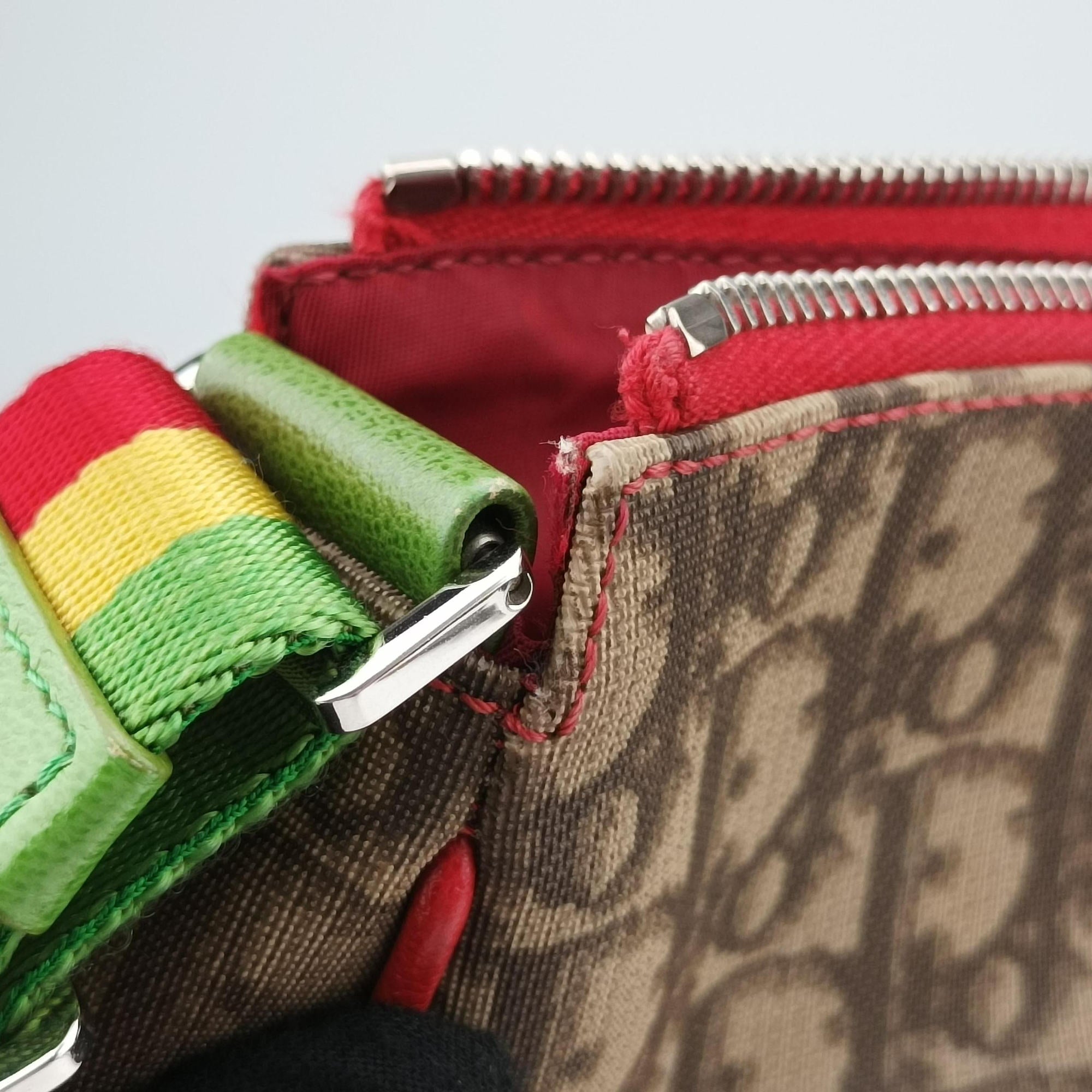 Pre-owned Christian Dior Rasta Trotter Messenger beige×Multicolour PVC coated canvas  shoulderbag | stylenewstar