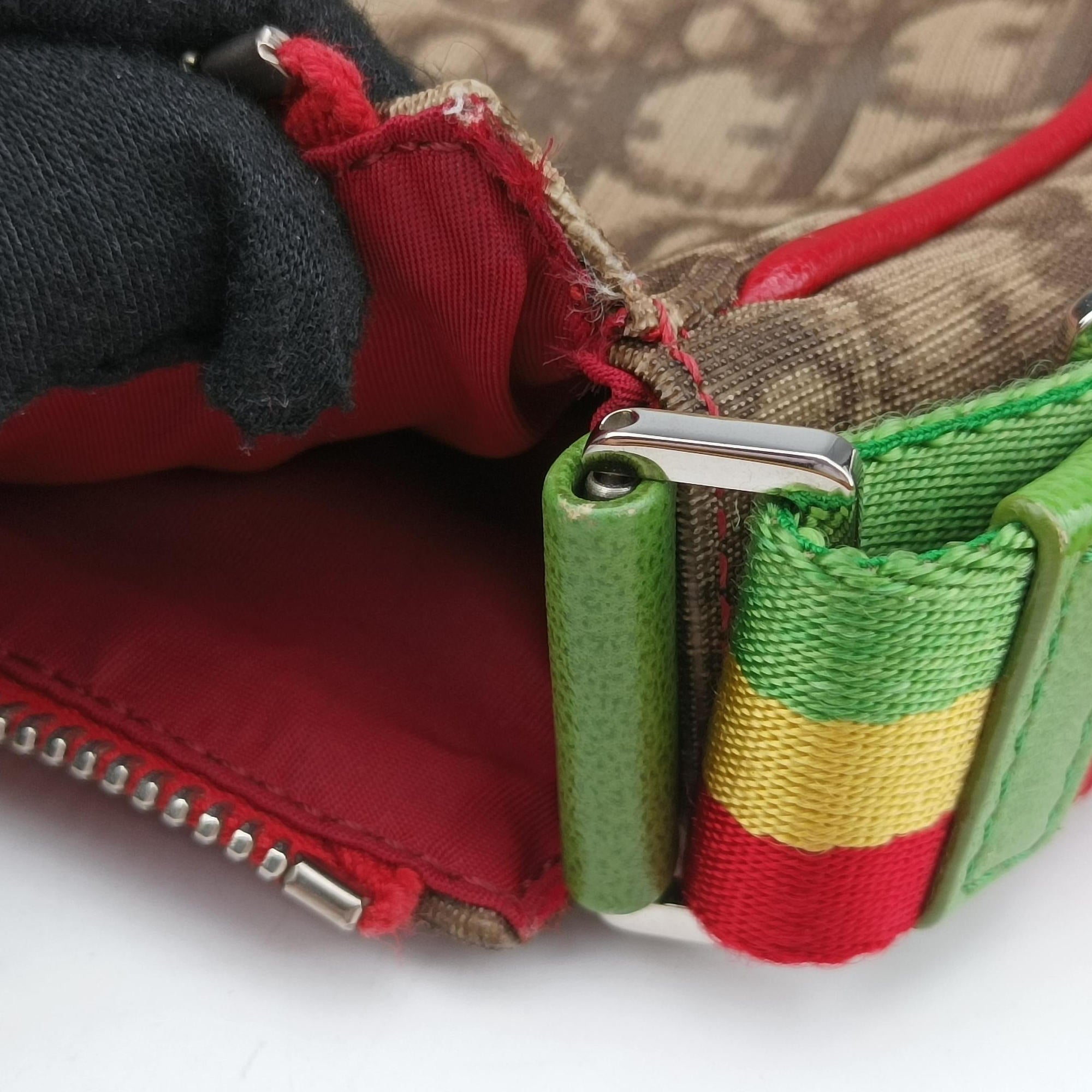 Pre-owned Christian Dior Rasta Trotter Messenger beige×Multicolour PVC coated canvas  shoulderbag | stylenewstar