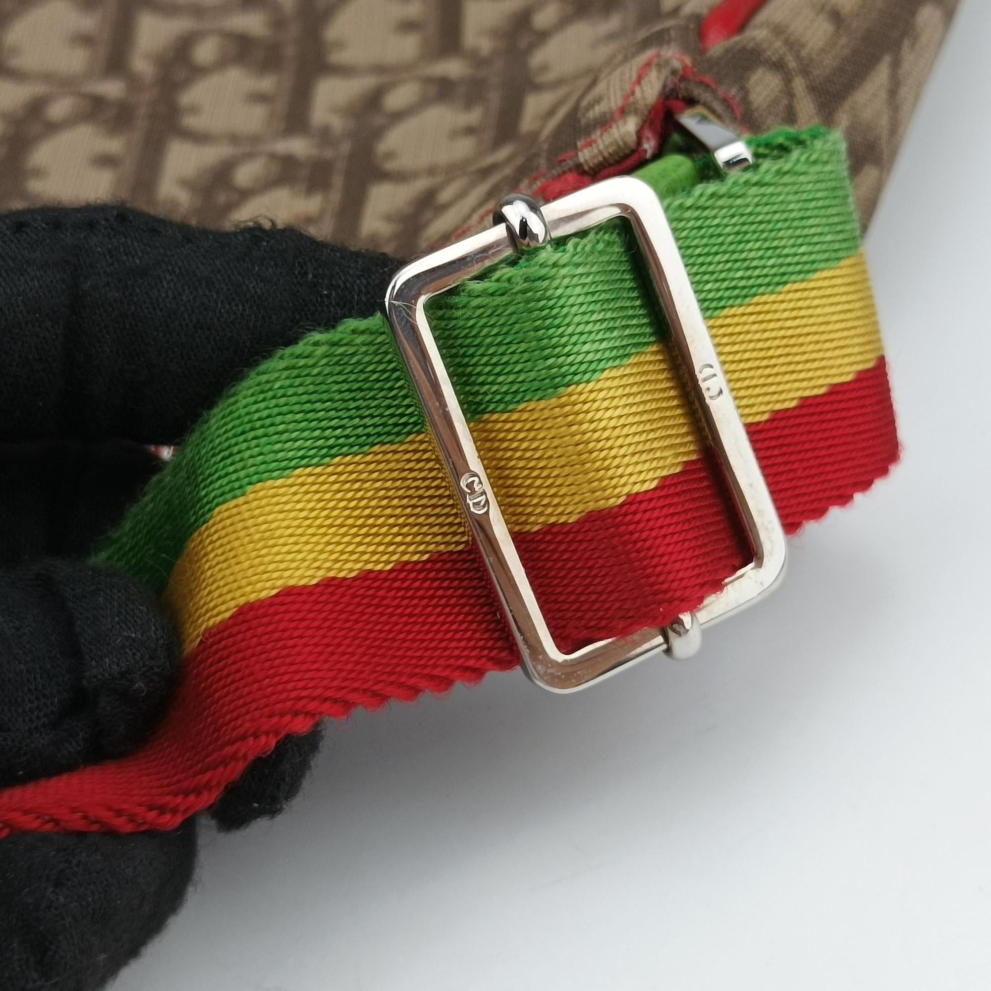 Pre-owned Christian Dior Rasta Trotter Messenger beige×Multicolour PVC coated canvas  shoulderbag | stylenewstar