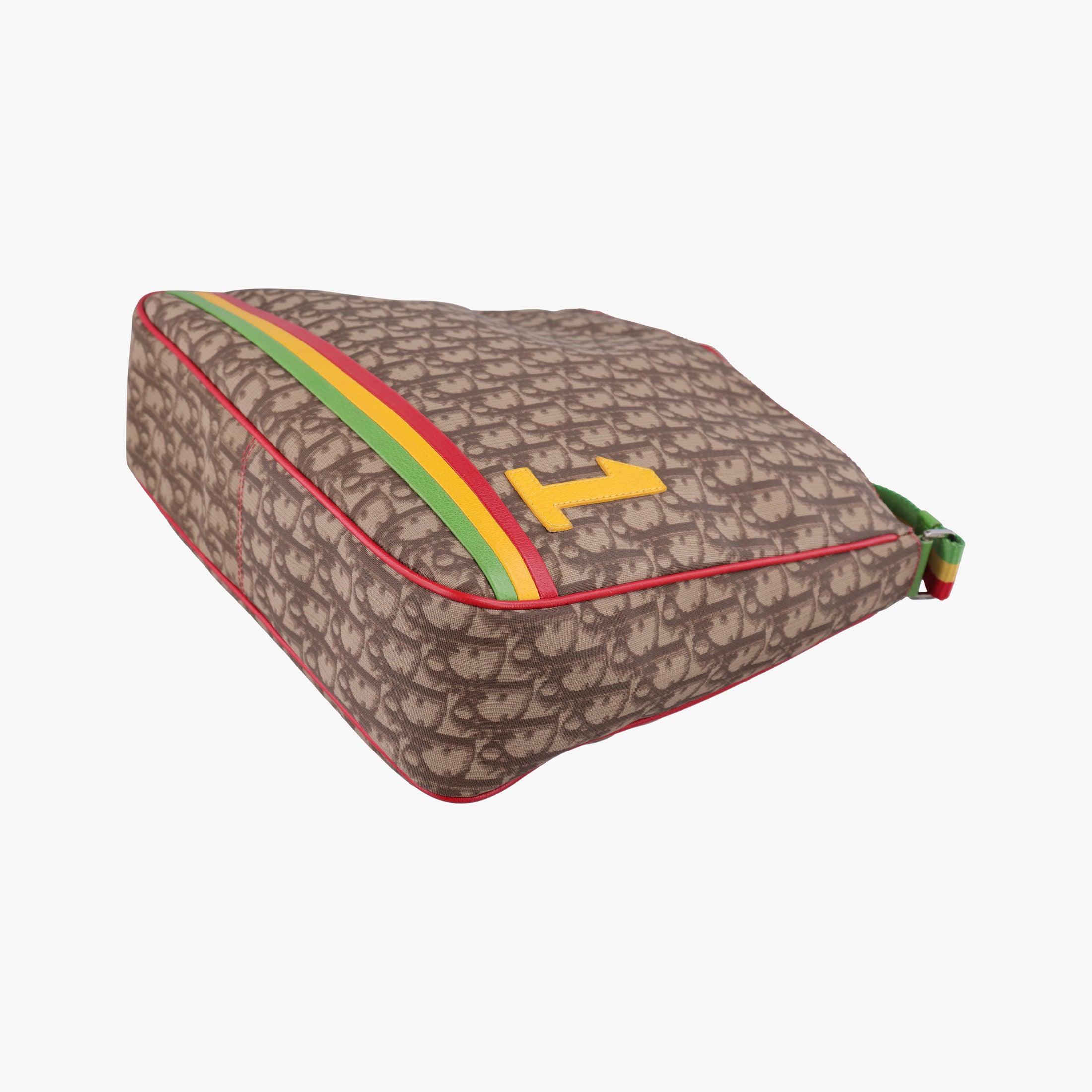 Pre-owned Christian Dior Rasta Trotter Messenger beige×Multicolour PVC coated canvas  shoulderbag | stylenewstar