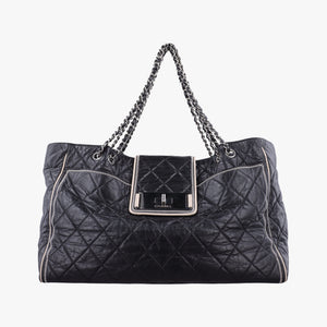 Pre-owned Chanel East West 2.55 Black Leather 37697 shoulderbag | stylenewstar