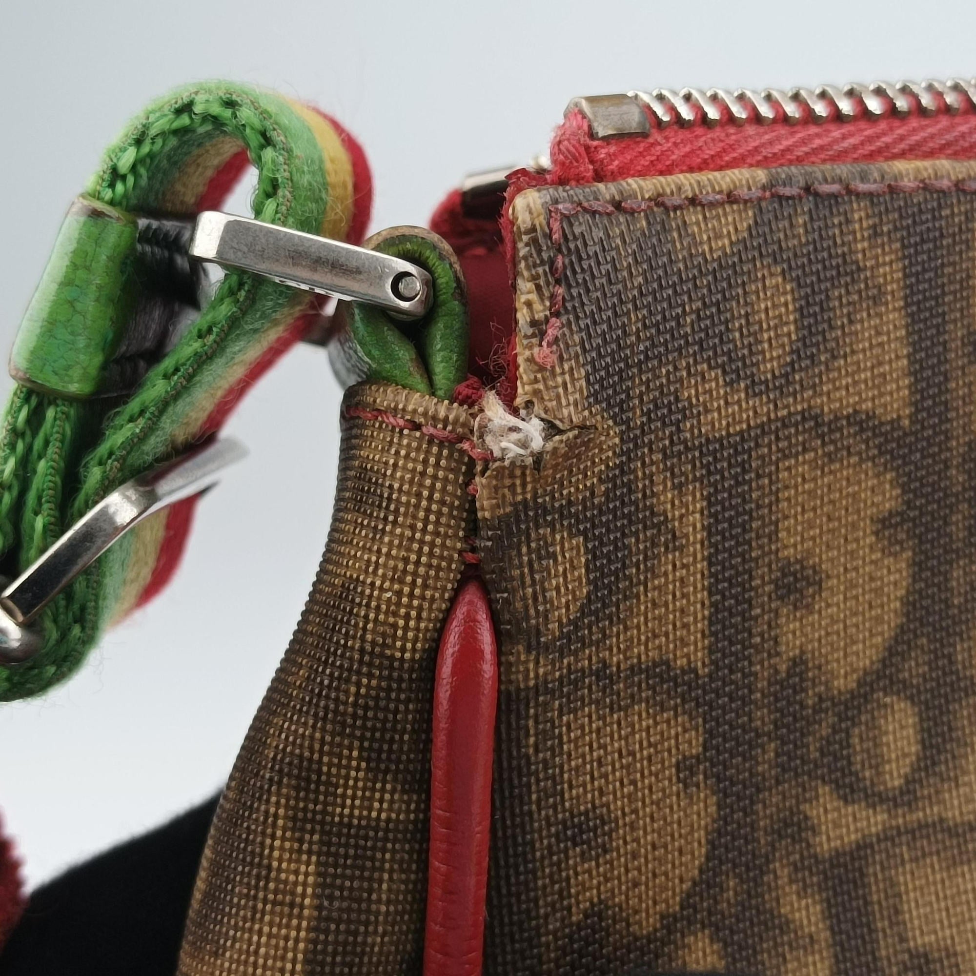 Secondhand Christian Dior Rasta Trotter Messenger beige×Multicolour PVC coated canvas  shoulderbag | stylenewstar