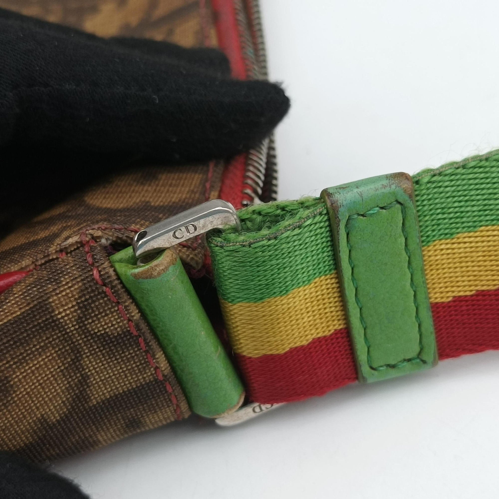 Secondhand Christian Dior Rasta Trotter Messenger beige×Multicolour PVC coated canvas  shoulderbag | stylenewstar