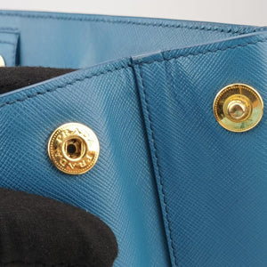 Pre-owned Prada Galleria Blue SAFFIANO Leather BN1786 handbag | stylenewstar