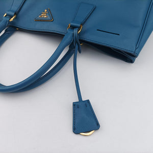 Pre-owned Prada Galleria Blue SAFFIANO Leather BN1786 handbag | stylenewstar