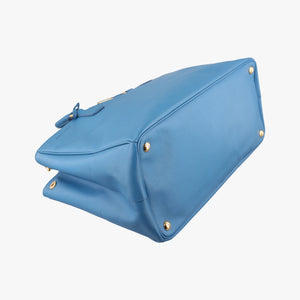 Pre-owned Prada Galleria Blue SAFFIANO Leather BN1786 handbag | stylenewstar
