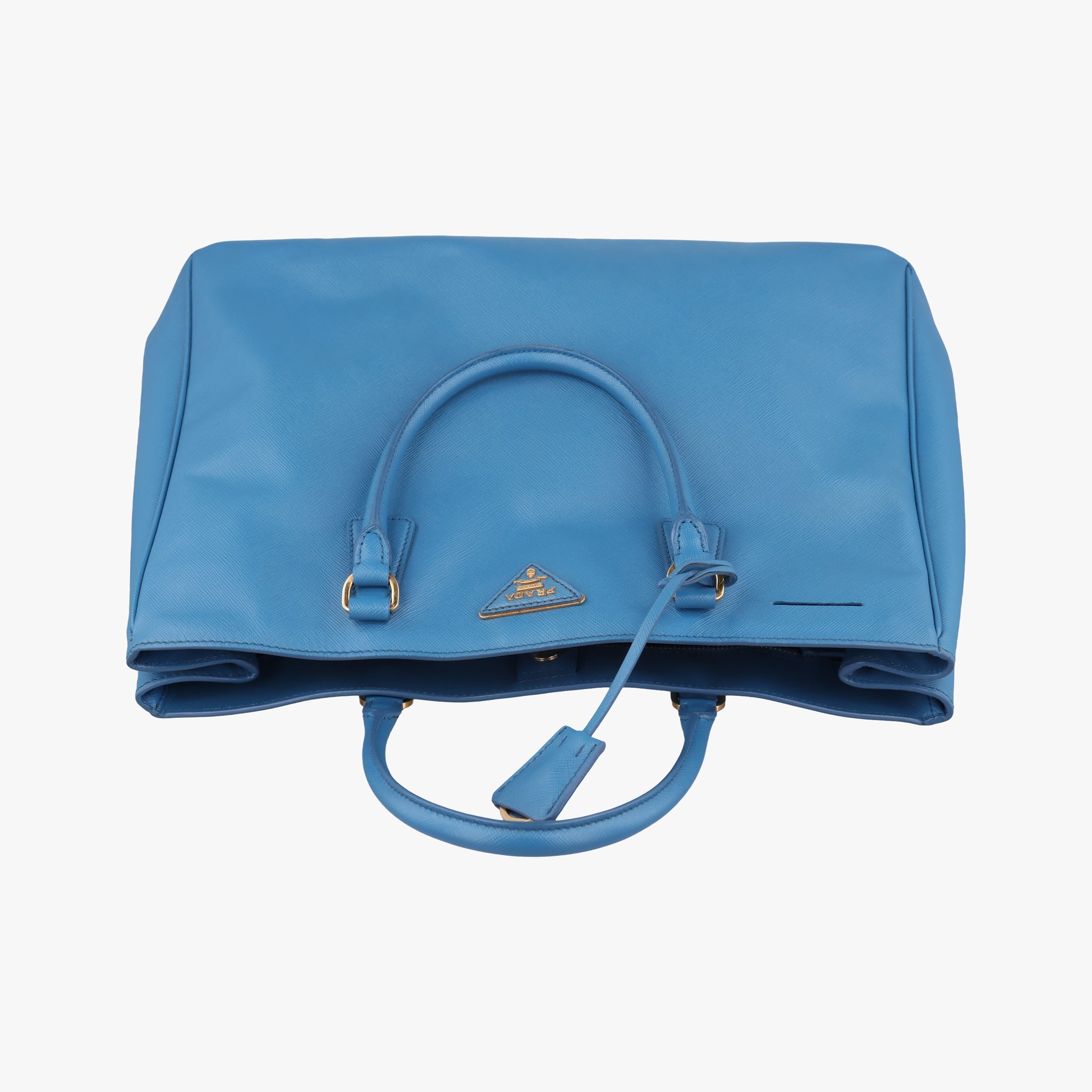 Pre-owned Prada Galleria Blue SAFFIANO Leather BN1786 handbag | stylenewstar