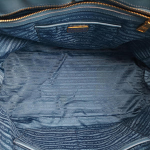 Pre-owned Prada Galleria Blue SAFFIANO Leather BN1786 handbag | stylenewstar