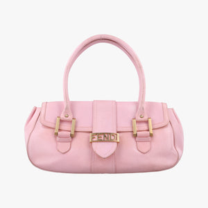 Pre-owned Fendi Logo flap bag Pink Leather 8BN116 handbag | stylenewstar