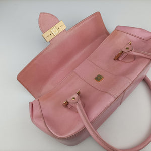 Pre-owned Fendi Logo flap bag Pink Leather 8BN116 handbag | stylenewstar